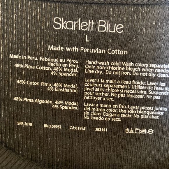 NWT Skarlett Blue Size Large Black Pima Cotton Knit Daydream Mini Tee Slip Dress - Picture 4 of 8